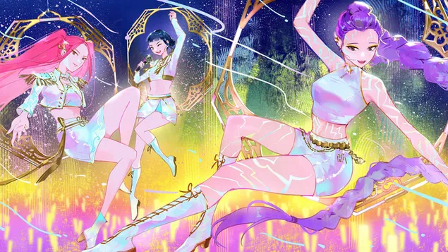 huntr/x mira le rumi & zoey (bag stil anime) | k-pop demon hunters (scannan) ioslodail