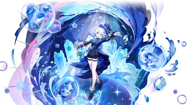 水力执政官“Furina” | Genshin Impact（在线 RPG 视频游戏） 4K 壁纸