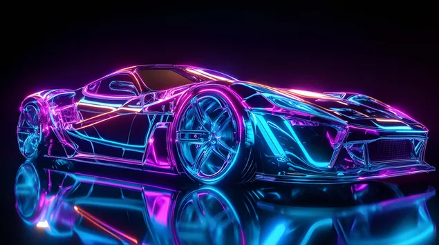 Hyperglow Racer: The Evolution of Automotive Aesthetics 4K bakgrund