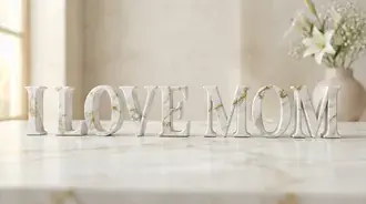 oslava dekorace s mramorovymi pismeny s milou maminkou stahnout