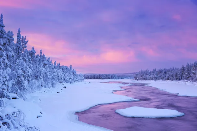 lago helado 4K fondo de pantalla