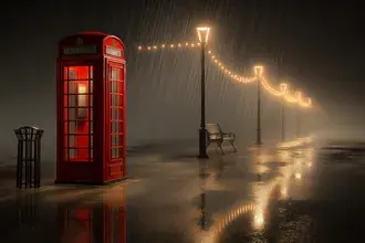 kultovni britska telefonni budka v prazdnem prostredi stahnout