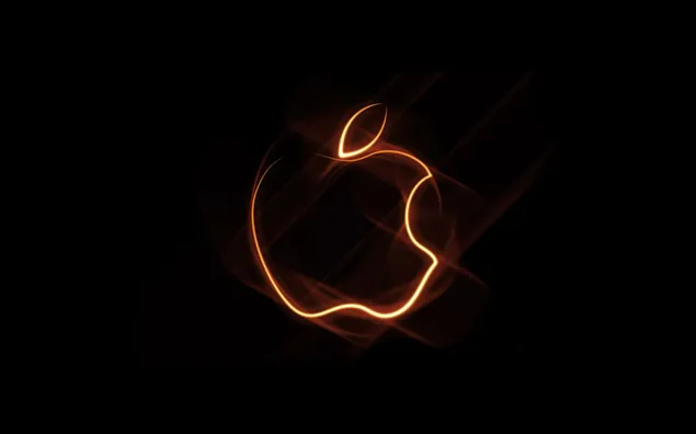 Oplyst Apple-logo på sort baggrund download