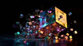 Tapeta Illuminated Fragments: The Cube's Collapse 8K