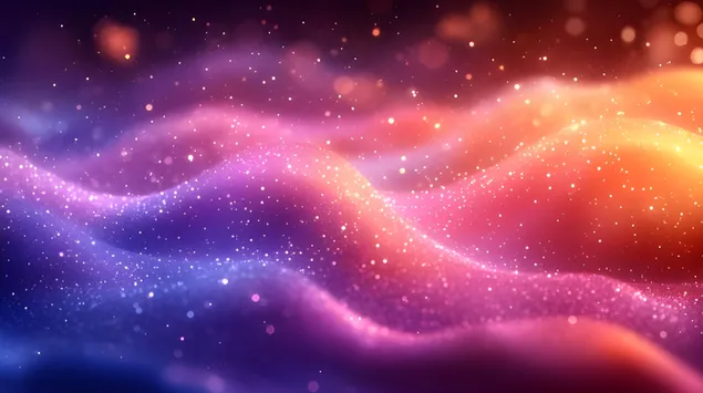 افق های روشن: رقص اثیری رنگ ها در یک منظره کیهانی کاغذدیواری  2K