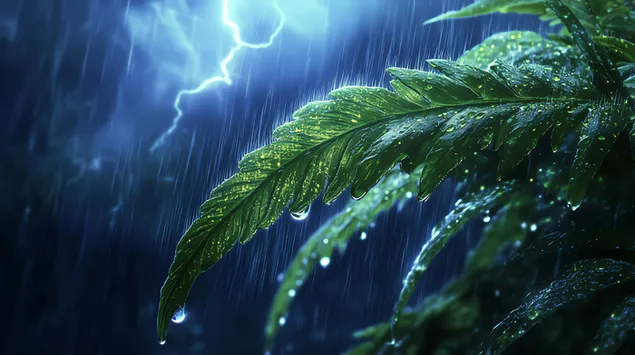 verligte blaarare met sprankelende reendruppels aflaai