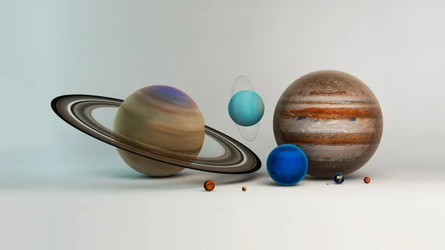Illustratie van het zonnestelsel, kunstwerk, planeet, digitale kunst, ruimtekunst