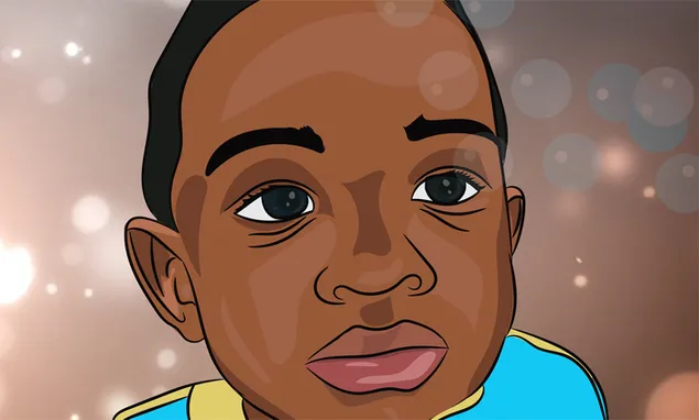 Шпалери Ілюстрація хлопчика, який дивиться на бульбашки 6K