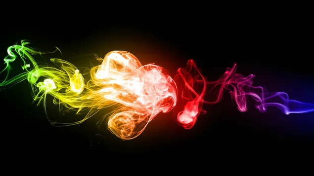 Ilustración de humo de color arco iris