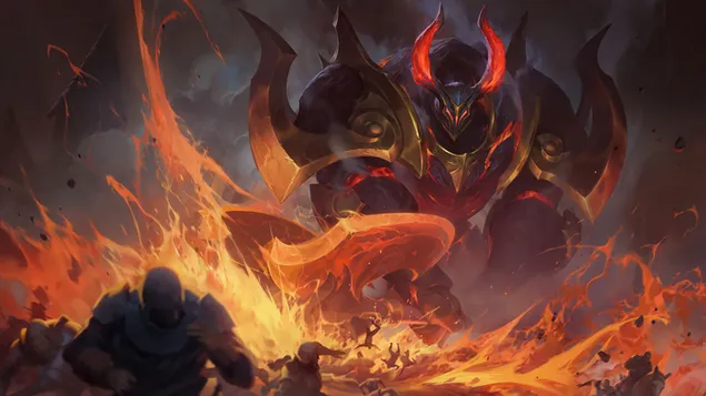 Infernal 'Mordekaiser' New Splash Art - League of Legends (LOL) 4K muurpapier