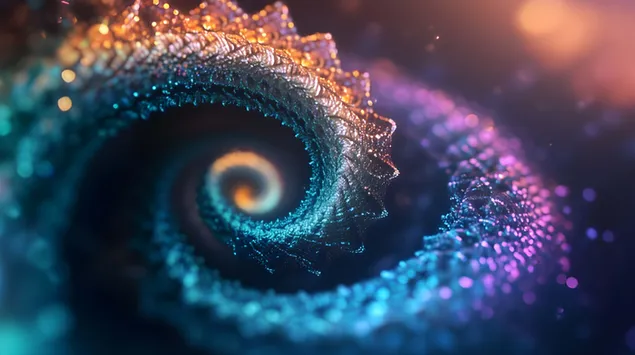 Spirales infinies : des filaments lumineux dans une danse cosmique 4K fond d'écran