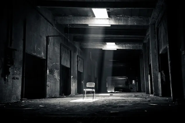 Dentro de un edificio abandonado con luz descargar