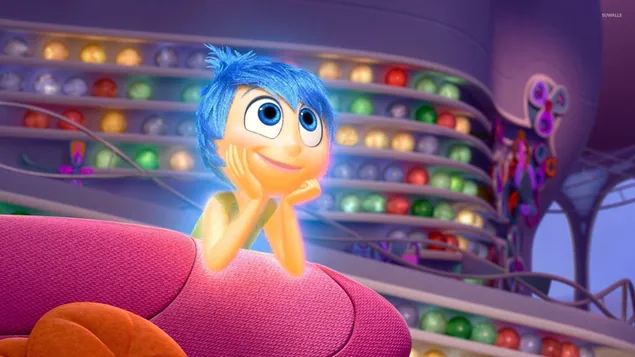 Inside Out película animada Asco con cabello azul HD fondo de pantalla