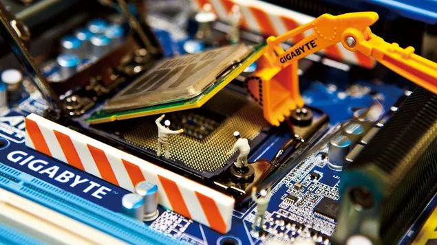 intel werk gigabyte ultra duurzame computer socket microchip condensatoren moederborden download