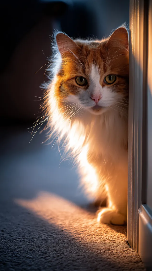 intensiv bleck vun engem kazenbegleeder a waarmem liicht eroflueden