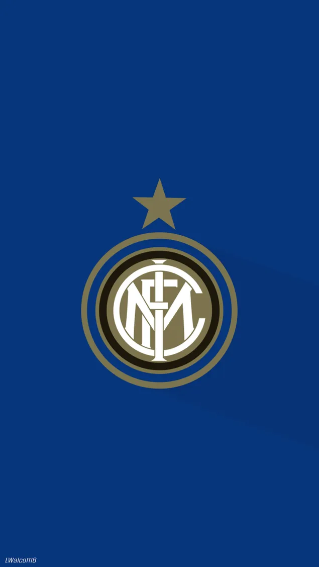 Inter Milan FC team logo in blue background 2K wallpaper