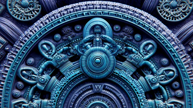 zamrseni apstraktni mehanicki dizajn u detaljima hladnih tonova preuzmi