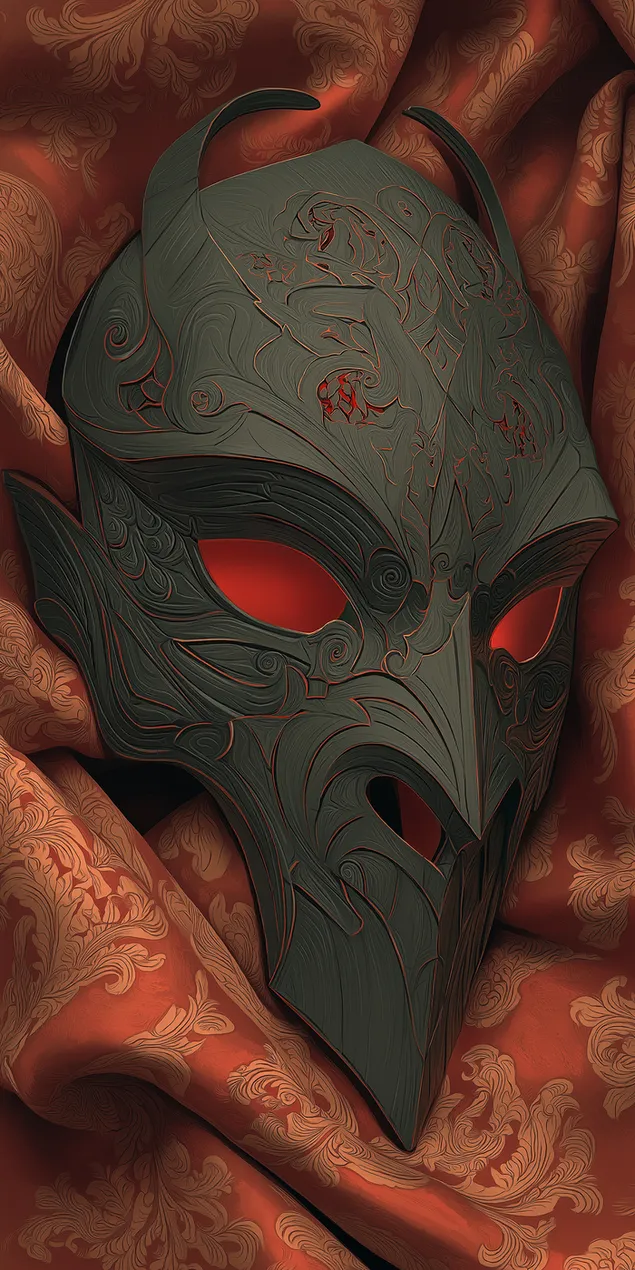 mascara gotica intrincada con ojos brillantes sobre tela descargar