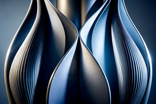 slozity kovovy socharsky abstraktni design se slozitymi vzory a reflexnimi povrchy stahnout