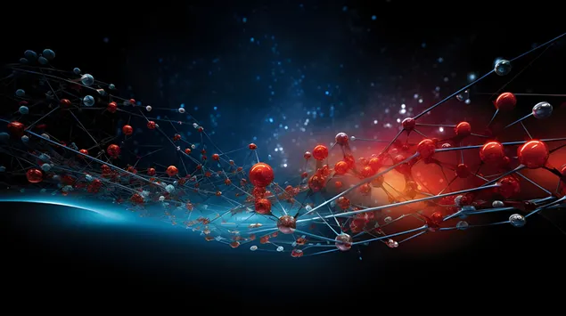 Nano-Teknoloji Evrenindeki Karmaşık Moleküler Ağlar 8K duvar kağıdı