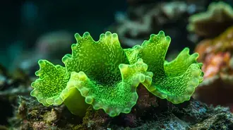 intricate spongy texture of vibrant codium fragile