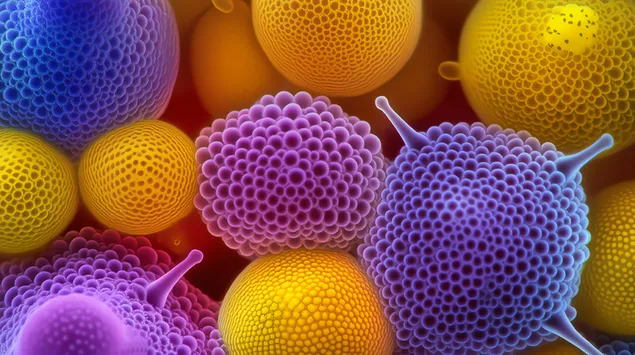 מרקמים מורכבים של גרגירי אבקה נחשפים מקרוב 4K טפט