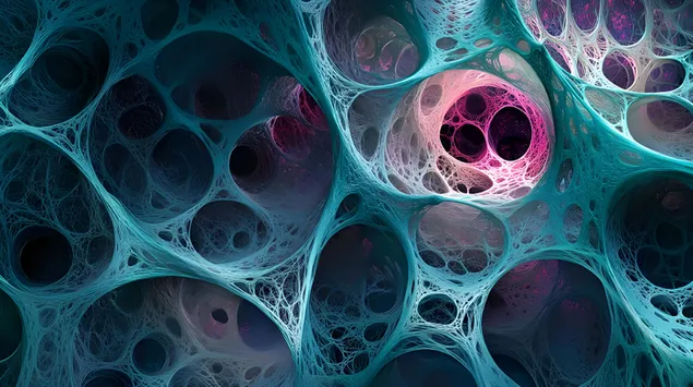 错综复杂的发光丝线交织而成的网 4K 壁纸