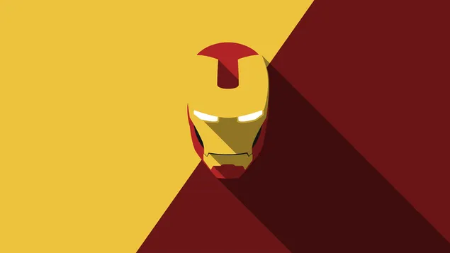 Iron Man Face on Red and yellow wall