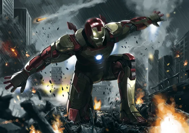Iron Man in Death War (Fanart) 4K wallpaper