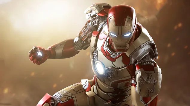 Iron Man lucha con su armadura Merk XLII