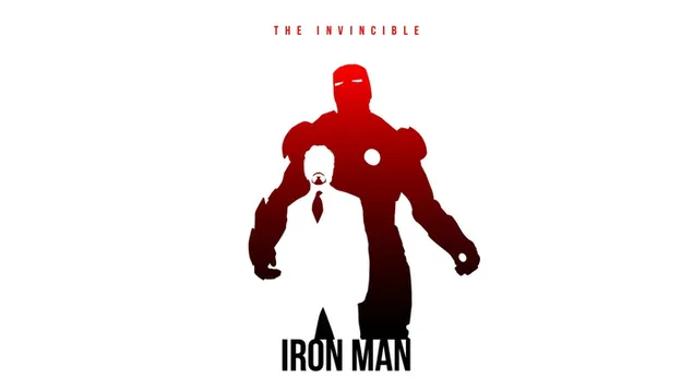 Iron man movie superhero silhouette of man in red suit and white suit