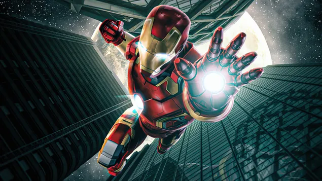 Iron Man Using His Armour Hand Weapon 4K wallpaper download
