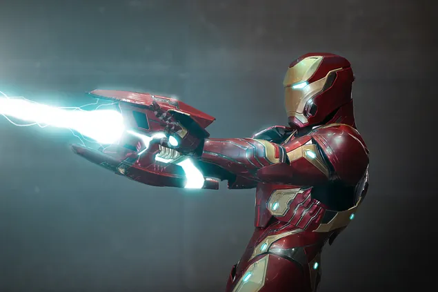 Iron Man Using His Armour Weapon