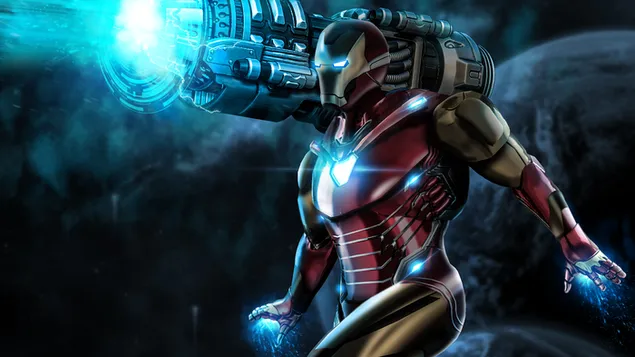Iron Man Using  His big Gun 