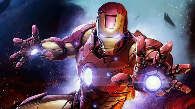 Iron Man Using Repulsor 4K wallpaper