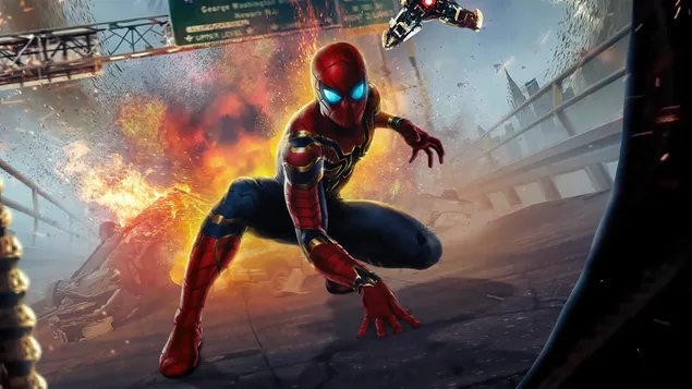 Iron Spider Man and Blast Behind Him  download