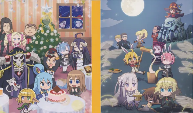 Kolab Anime Kuartet Isekai 4K kertas dinding