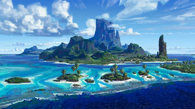 Insel im Moana-Film 4K Hintergrundbild