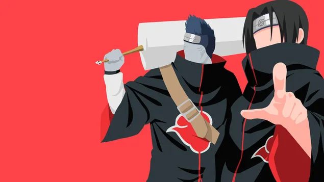 Itachi y Kisame minimalistas - Naruto 4K fondo de pantalla