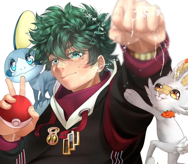Izuku Midoriya jako trener Pokemonów (Crossover) 2K tapeta