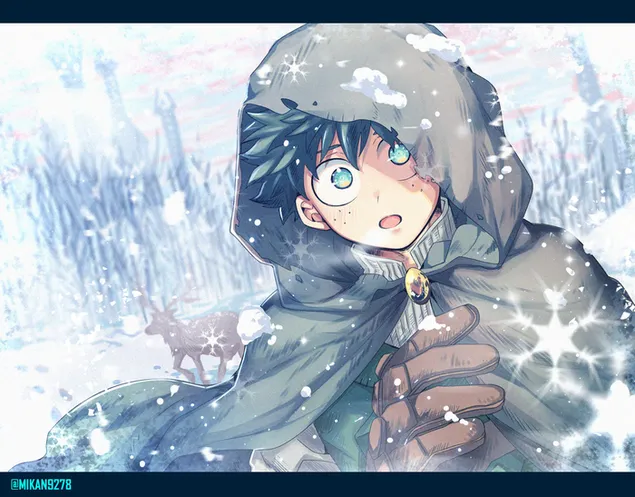 Izuku Midoriya em terra congelada HD papel de parede