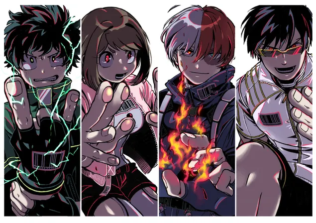 Izuku Midoriya,Ochaco Uraraca,Shoto Todoroki & Tenya Lida