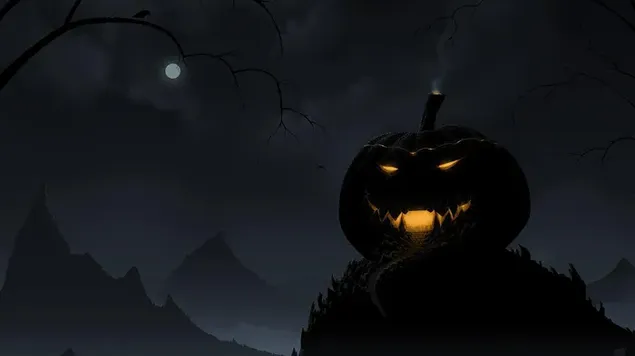 Jack-o-lantern Smile In Dark Night HD wallpaper