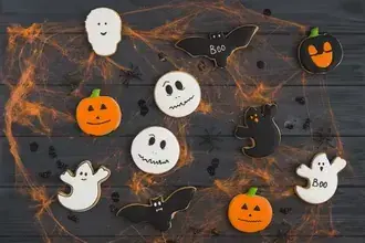 ソウルとコウモリのハロウィン柄のジャック・オー・ランタン 6K 壁紙