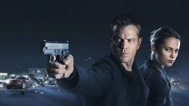 Jason Bourne an Heather Lee 8K Tapeten