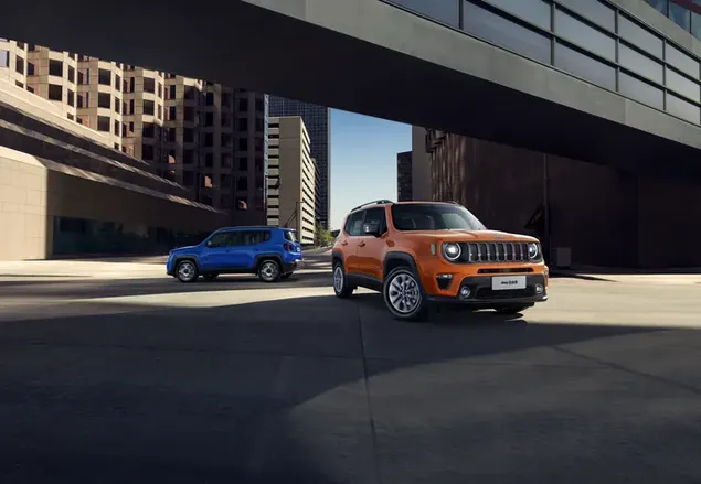 Jeep Renegade Colores naranja y azul