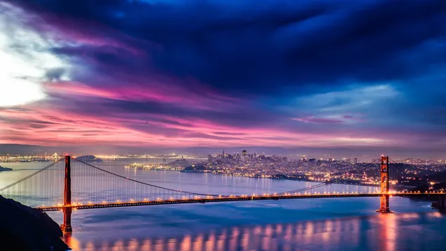 Jembatan Golden Gate, Pemandangan Malam, San Francisco unduhan