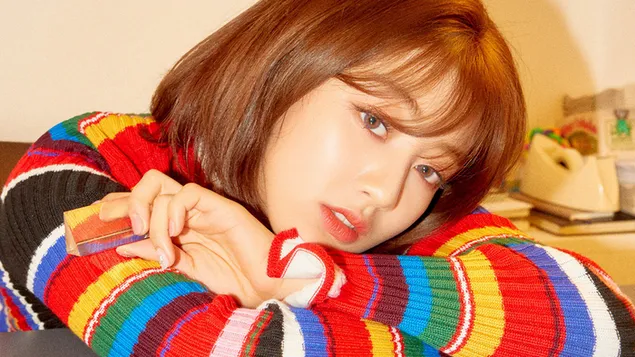 志效在《Fancy You》MV 中的两次拍摄（K-Pop 乐队） 4K 壁纸