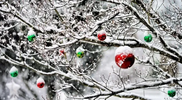 Árvore de neve Jingle Bell 2K papel de parede