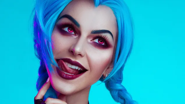 Jinx (Cosplay Girl) - League of Legends (LOL) 4K bakgrund